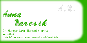 anna marcsik business card